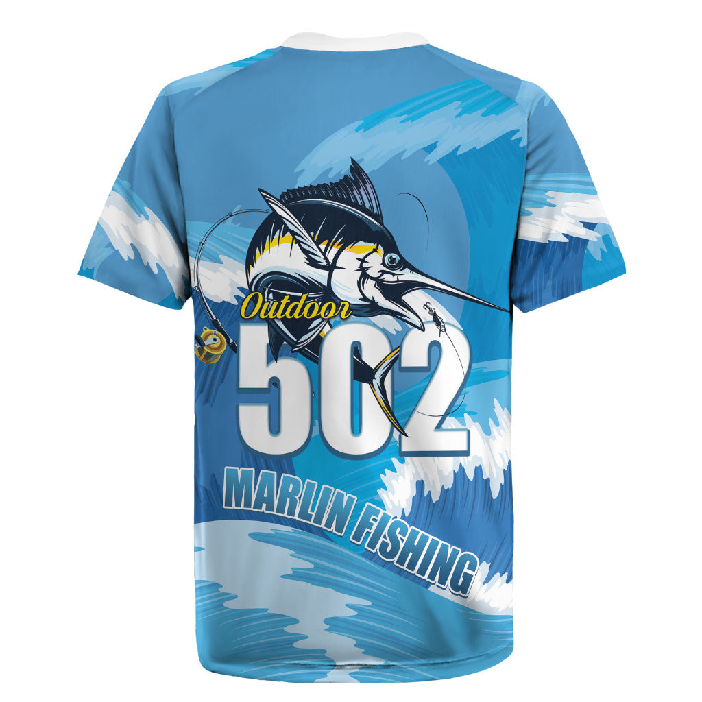 Blue Marlin Fishing Guatemala Rugby Jersey Makaira Nigricans 502 Outdoor Hobby