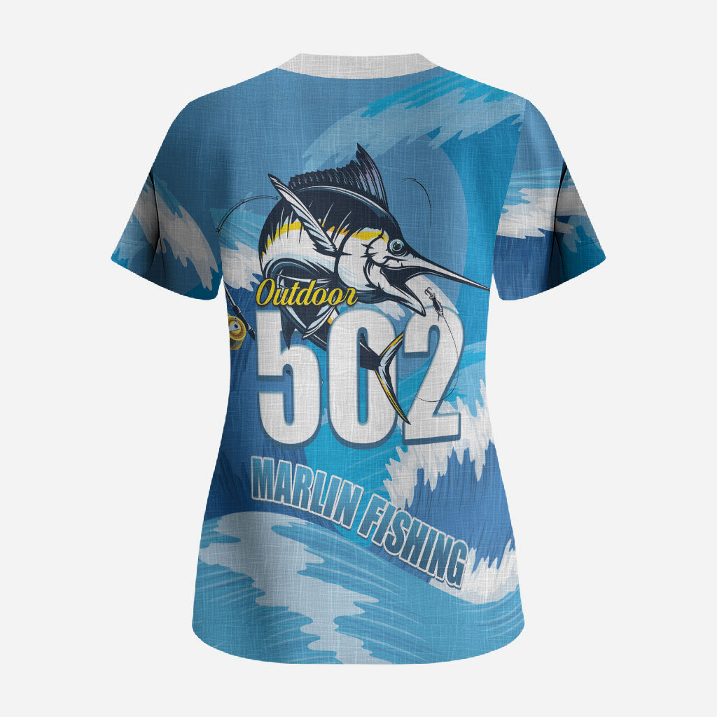 Blue Marlin Fishing Guatemala Scrub Top Makaira Nigricans 502 Outdoor Hobby