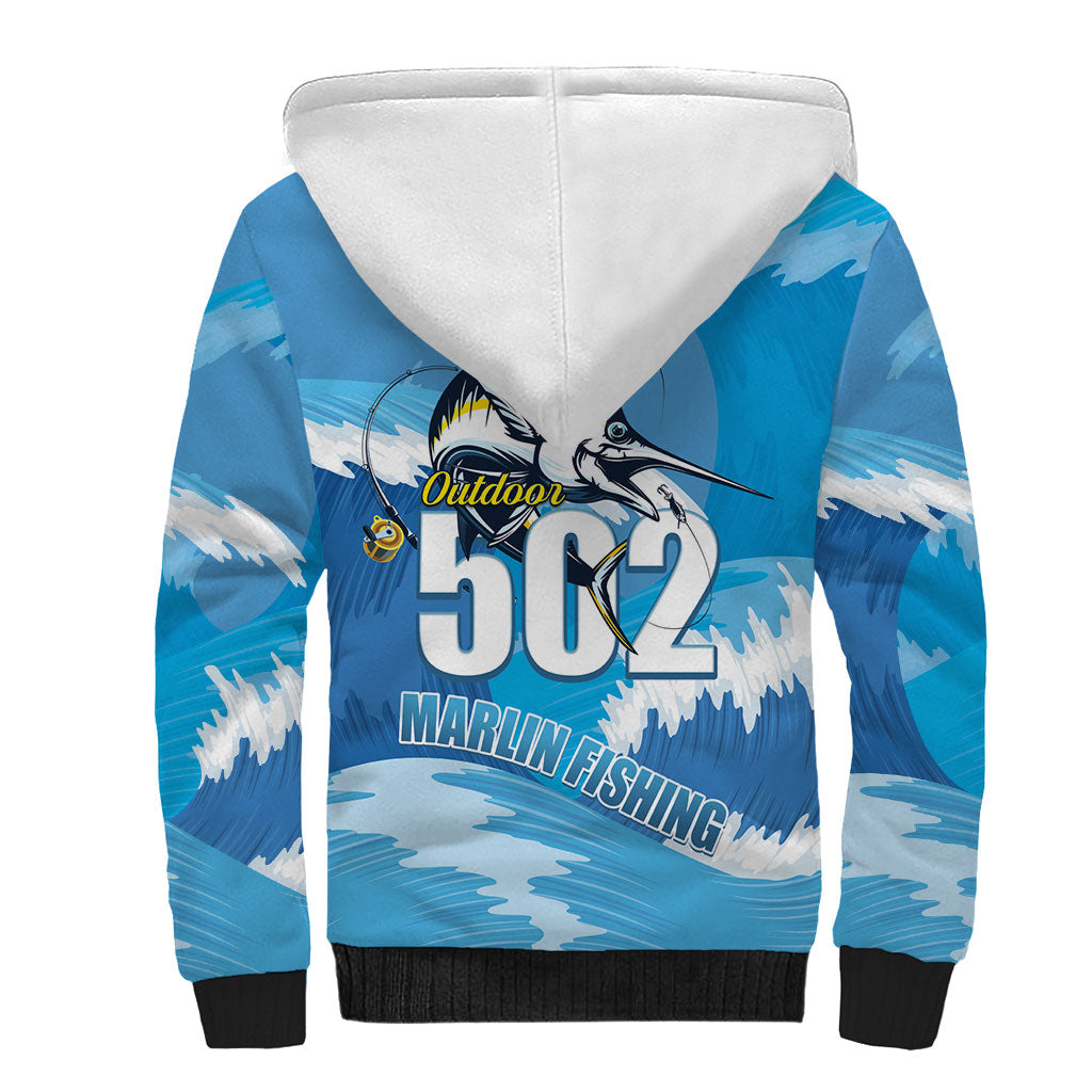 Blue Marlin Fishing Guatemala Sherpa Hoodie Makaira Nigricans 502 Outdoor Hobby