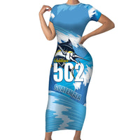 Blue Marlin Fishing Guatemala Short Sleeve Bodycon Dress Makaira Nigricans 502 Outdoor Hobby