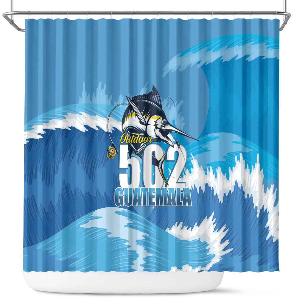 Blue Marlin Fishing Guatemala Shower Curtain Makaira Nigricans 502 Outdoor Hobby