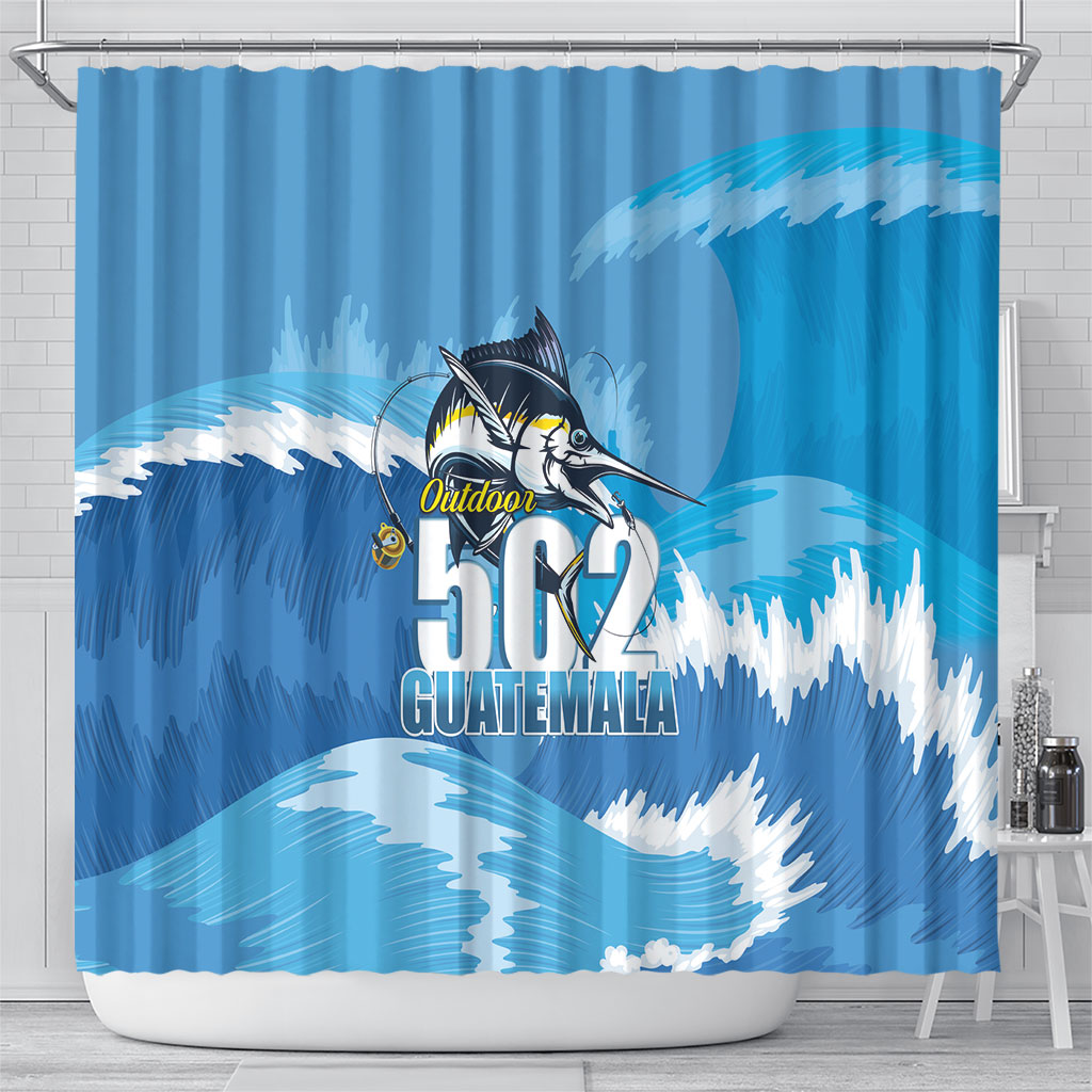 Blue Marlin Fishing Guatemala Shower Curtain Makaira Nigricans 502 Outdoor Hobby
