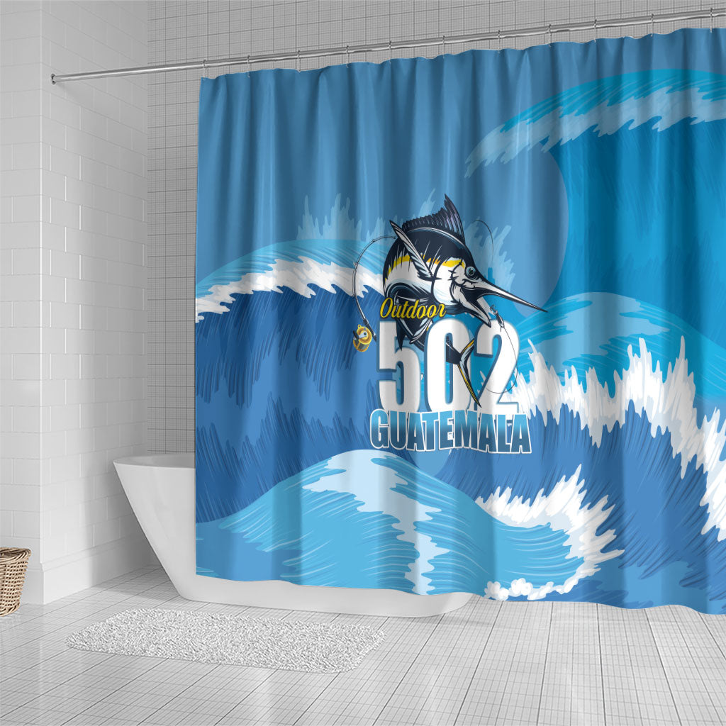 Blue Marlin Fishing Guatemala Shower Curtain Makaira Nigricans 502 Outdoor Hobby