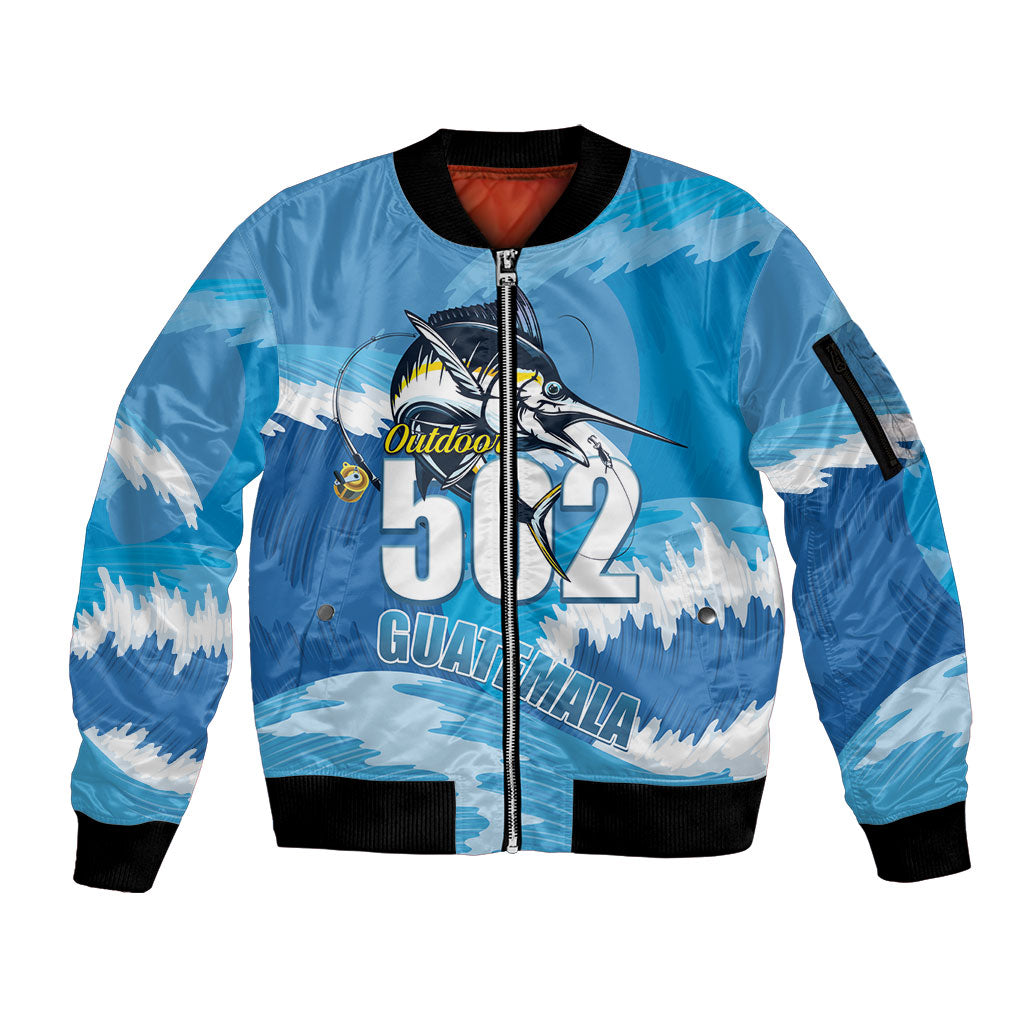 Blue Marlin Fishing Guatemala Sleeve Zip Bomber Jacket Makaira Nigricans 502 Outdoor Hobby