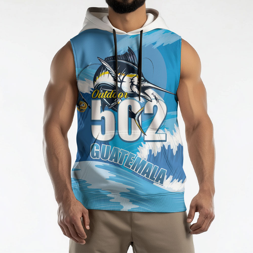 Blue Marlin Fishing Guatemala Sleeveless Hoodie Makaira Nigricans 502 Outdoor Hobby