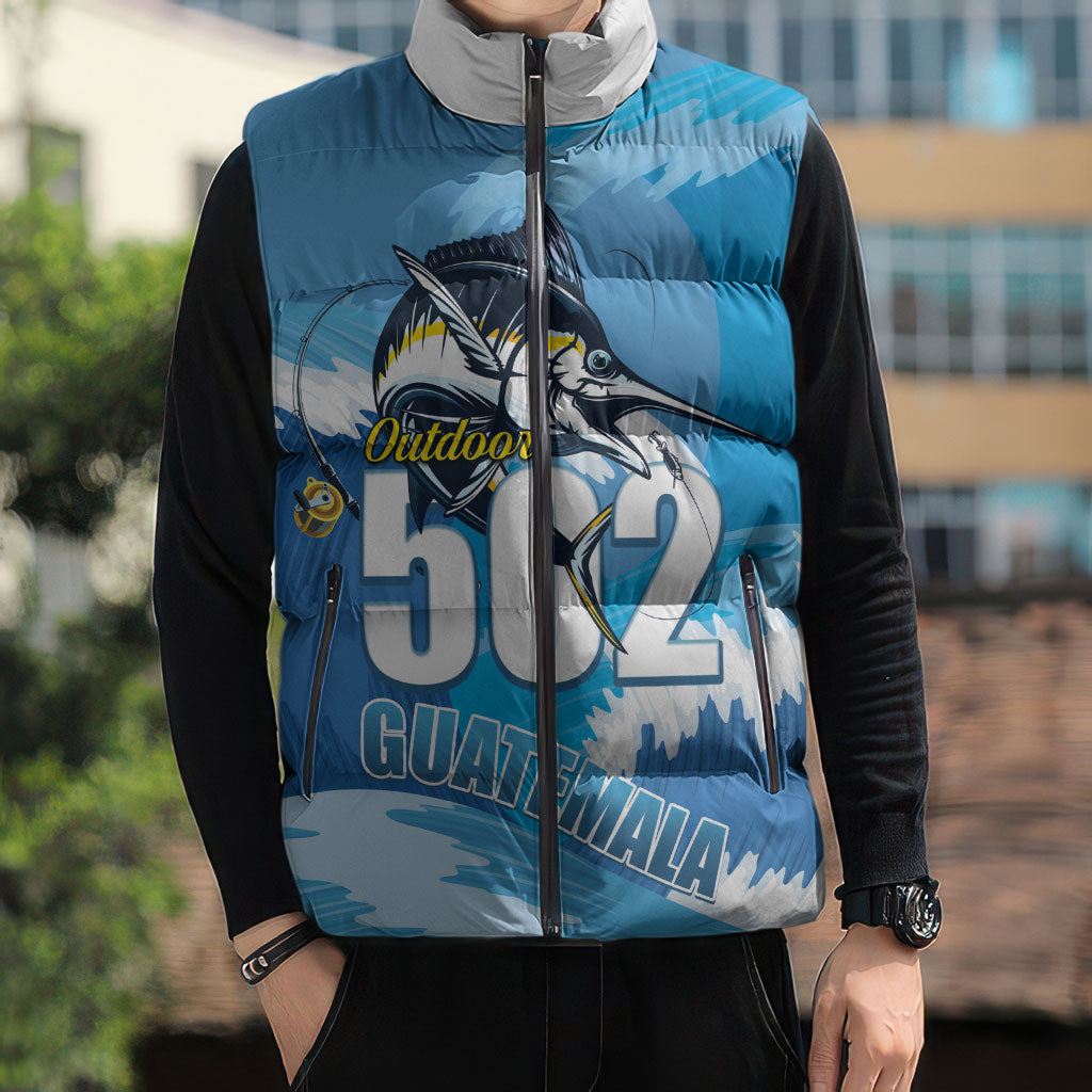 Blue Marlin Fishing Guatemala Sleeveless Puffer Jacket Makaira Nigricans 502 Outdoor Hobby