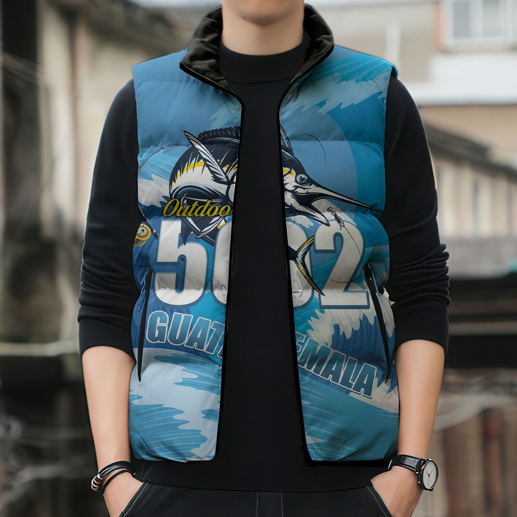 Blue Marlin Fishing Guatemala Sleeveless Puffer Jacket Makaira Nigricans 502 Outdoor Hobby