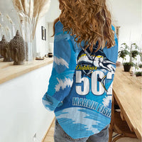 Blue Marlin Fishing Guatemala Women Casual Shirt Makaira Nigricans 502 Outdoor Hobby