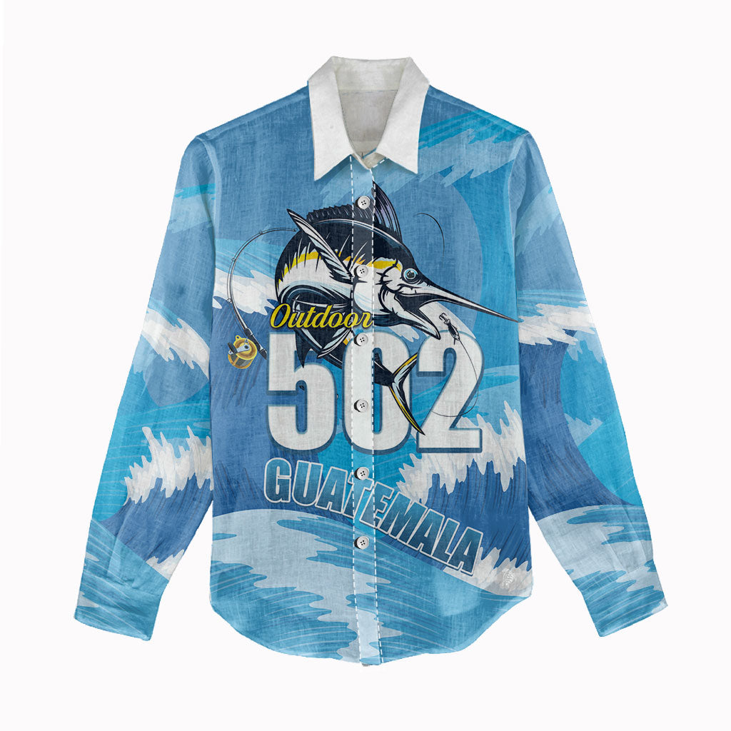 Blue Marlin Fishing Guatemala Women Casual Shirt Makaira Nigricans 502 Outdoor Hobby