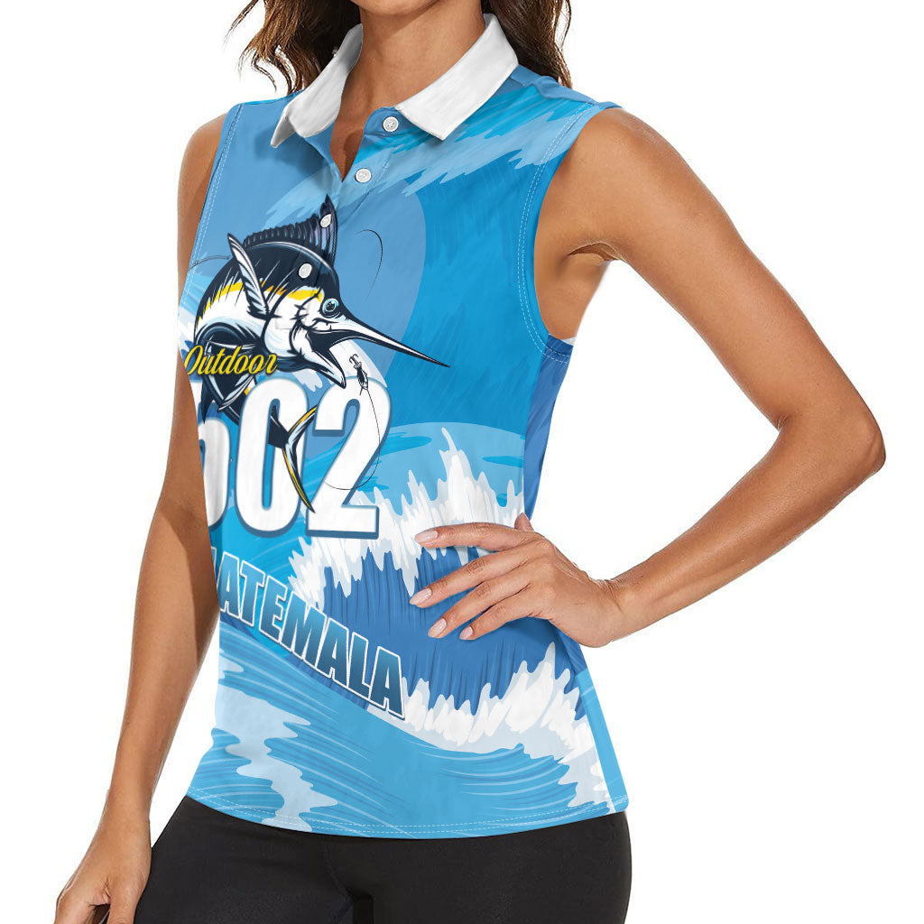 Blue Marlin Fishing Guatemala Women Sleeveless Polo Shirt Makaira Nigricans 502 Outdoor Hobby