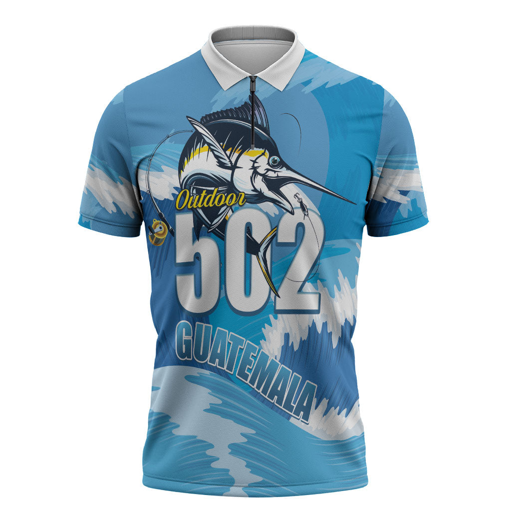 Blue Marlin Fishing Guatemala Zipper Polo Shirt Makaira Nigricans 502 Outdoor Hobby