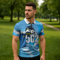 Blue Marlin Fishing Guatemala Zipper Polo Shirt Makaira Nigricans 502 Outdoor Hobby