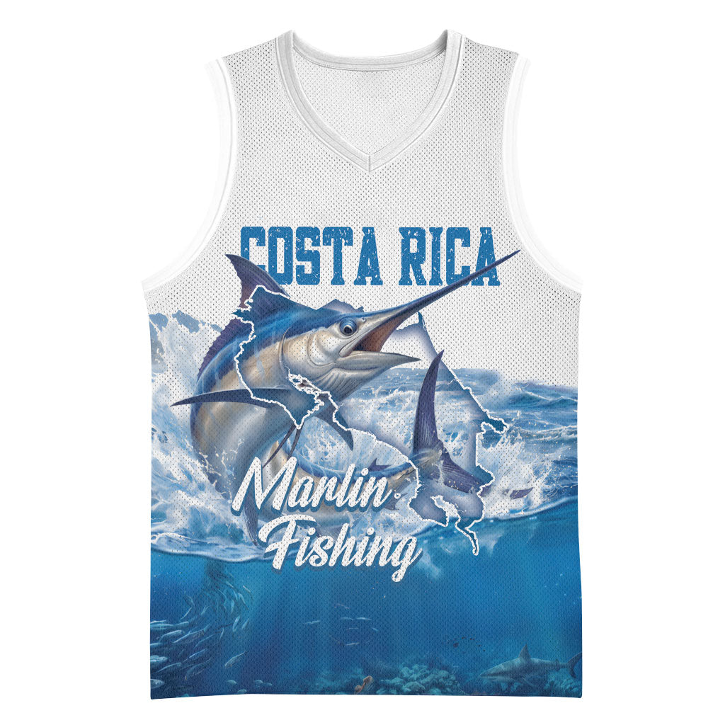 Blue Marlin Fishing Costa Rica Basketball Jersey Makaira Nigricans Deep Sea Fishing