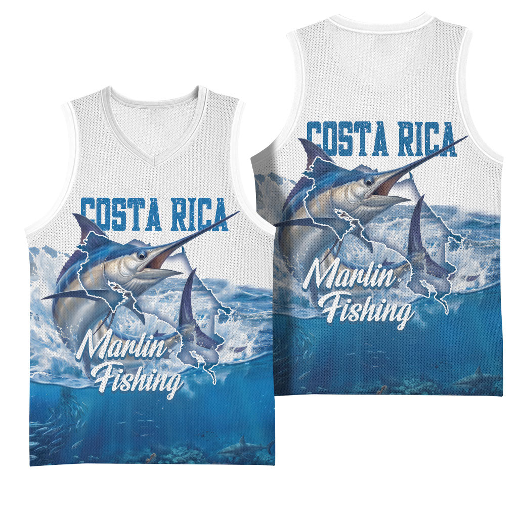 Blue Marlin Fishing Costa Rica Basketball Jersey Makaira Nigricans Deep Sea Fishing
