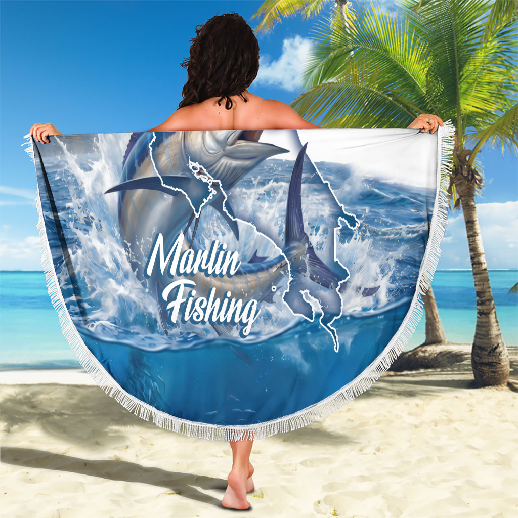 Blue Marlin Fishing Costa Rica Beach Blanket Makaira Nigricans Deep Sea Fishing
