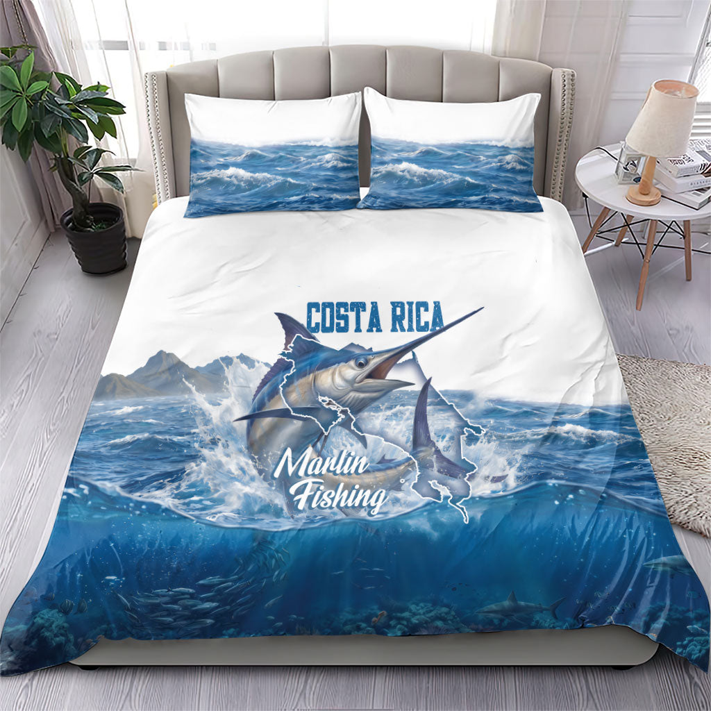 Blue Marlin Fishing Costa Rica Bedding Set Makaira Nigricans Deep Sea Fishing