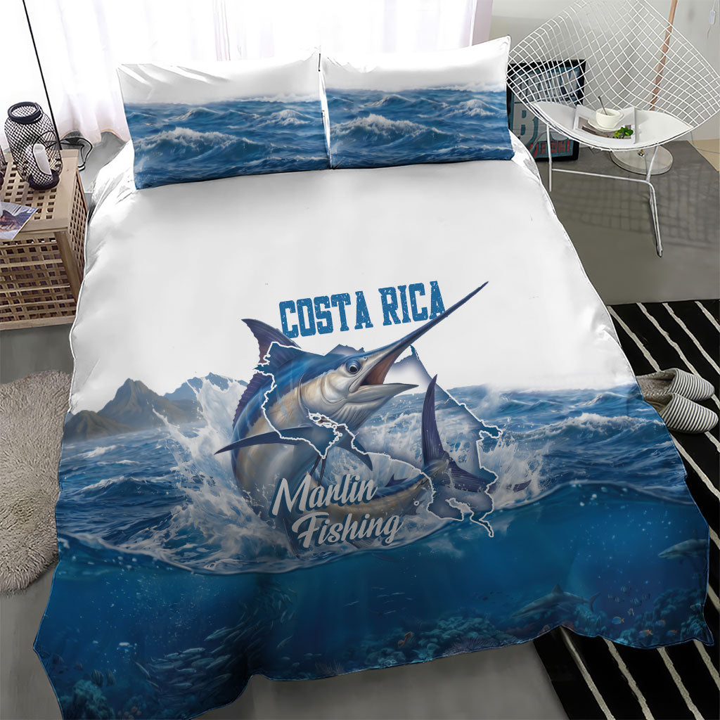 Blue Marlin Fishing Costa Rica Bedding Set Makaira Nigricans Deep Sea Fishing