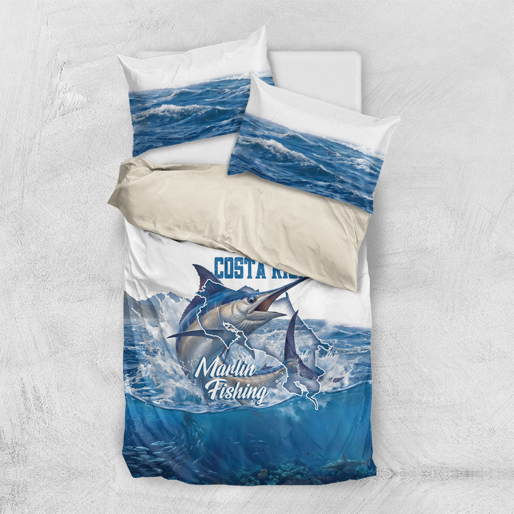 Blue Marlin Fishing Costa Rica Bedding Set Makaira Nigricans Deep Sea Fishing