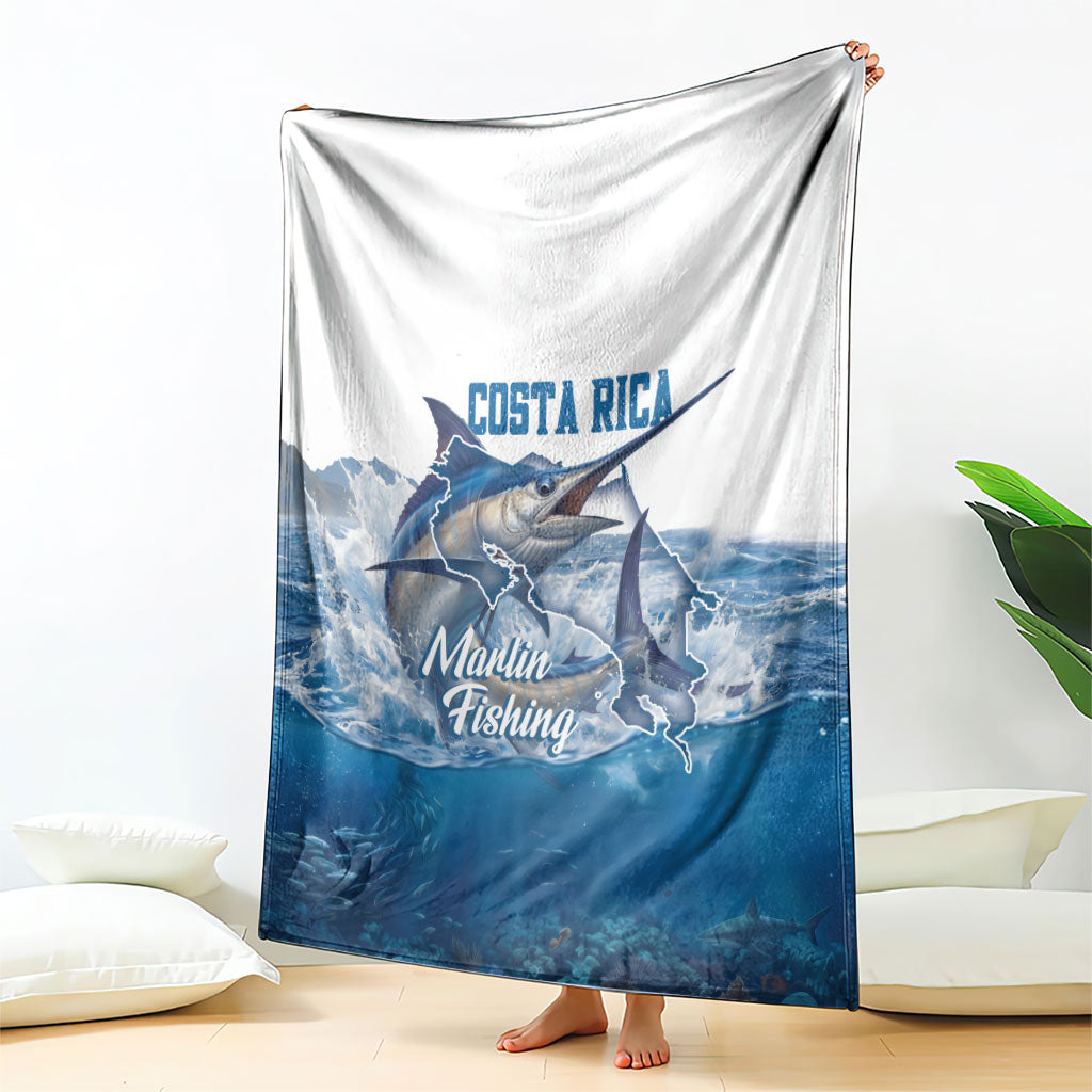 Blue Marlin Fishing Costa Rica Blanket Makaira Nigricans Deep Sea Fishing