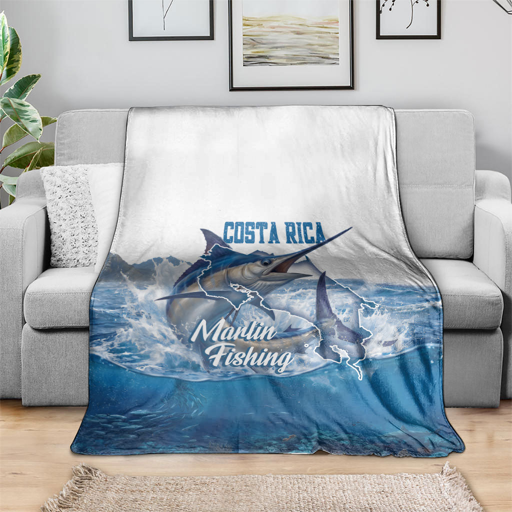 Blue Marlin Fishing Costa Rica Blanket Makaira Nigricans Deep Sea Fishing
