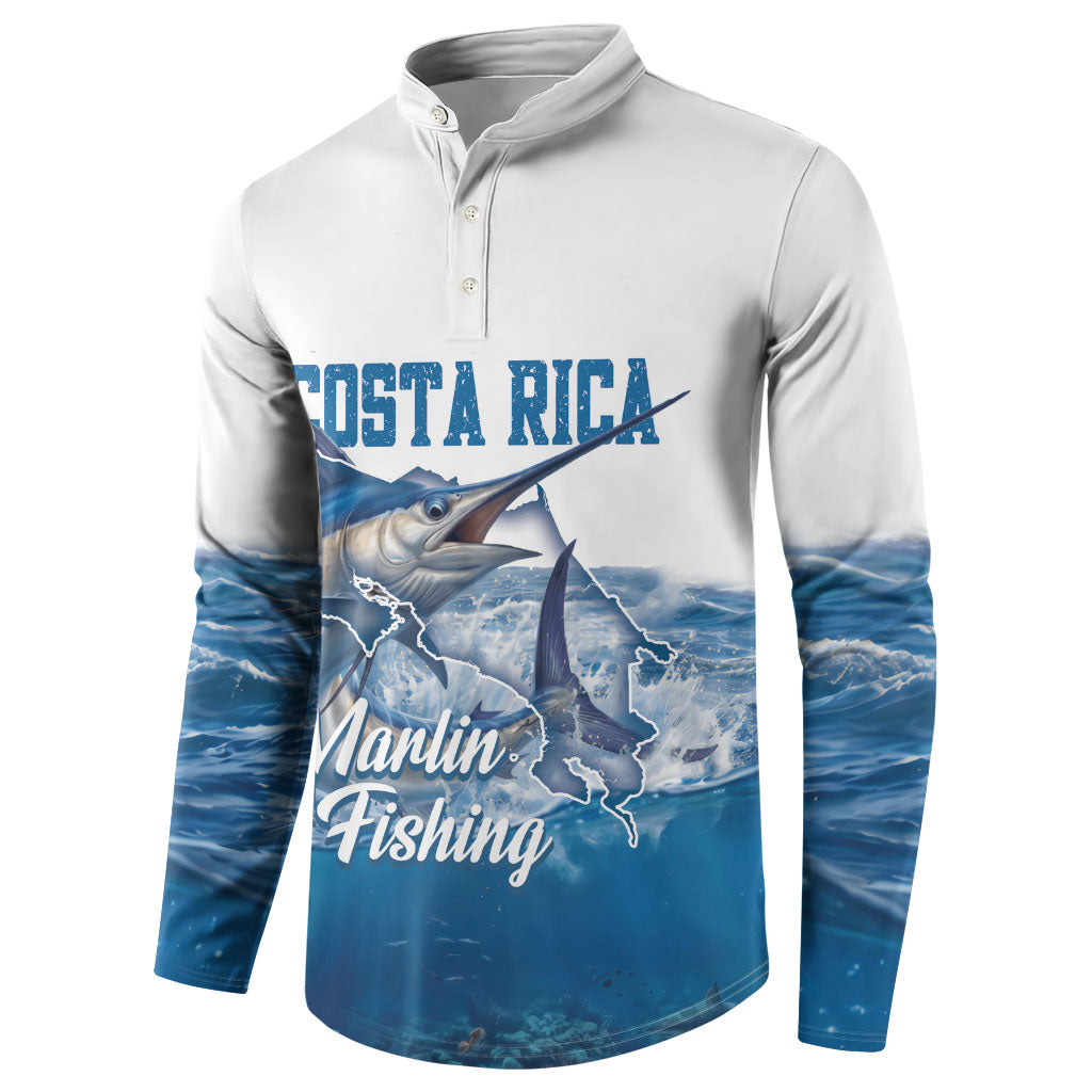 Blue Marlin Fishing Costa Rica Button Sweatshirt Makaira Nigricans Deep Sea Fishing