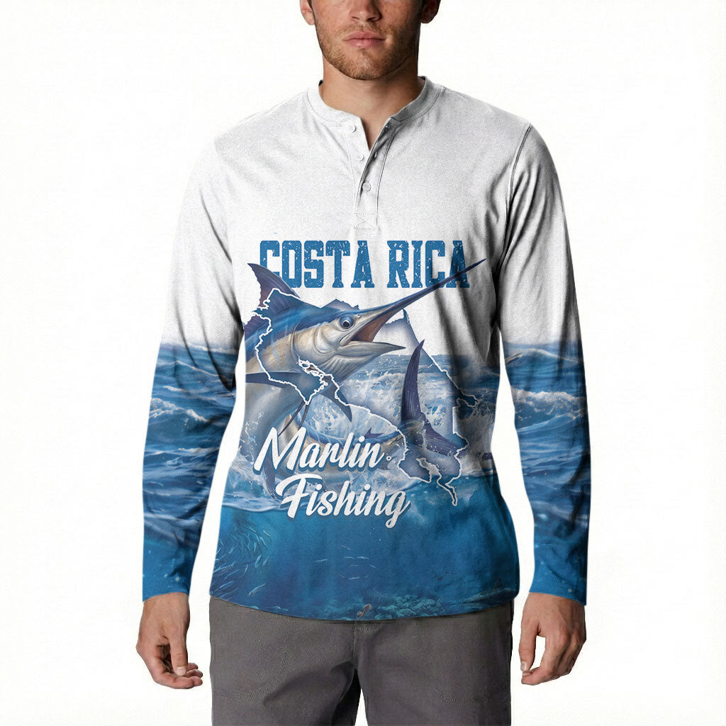 Blue Marlin Fishing Costa Rica Button Sweatshirt Makaira Nigricans Deep Sea Fishing