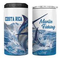 Blue Marlin Fishing Costa Rica 4 in 1 Can Cooler Tumbler Makaira Nigricans Deep Sea Fishing