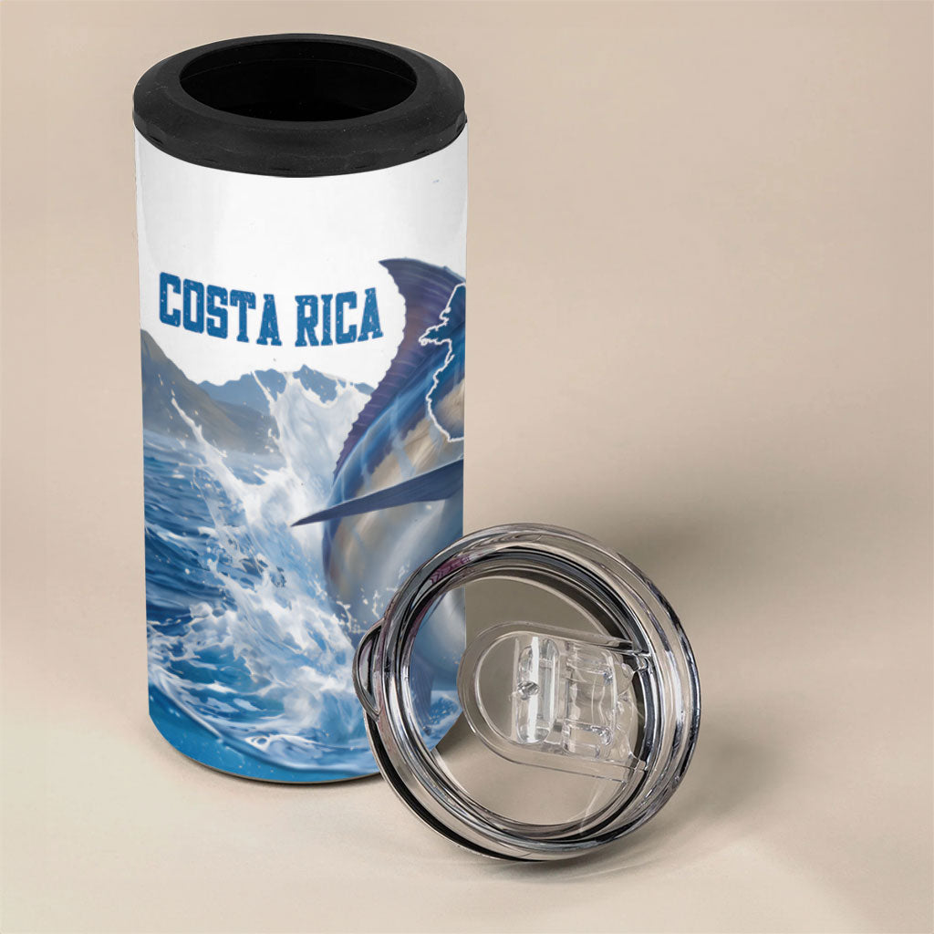 Blue Marlin Fishing Costa Rica 4 in 1 Can Cooler Tumbler Makaira Nigricans Deep Sea Fishing