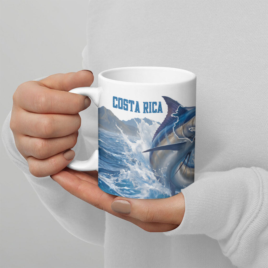 Blue Marlin Fishing Costa Rica Ceramic Mug Makaira Nigricans Deep Sea Fishing