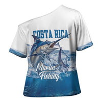 Blue Marlin Fishing Costa Rica Cross Shoulder Shirt Makaira Nigricans Deep Sea Fishing