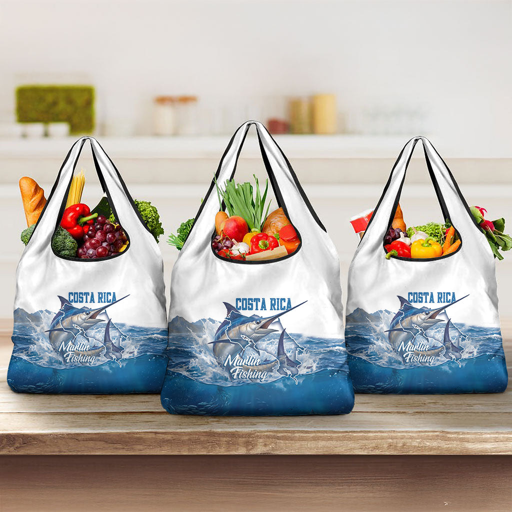 Blue Marlin Fishing Costa Rica Grocery Bag Makaira Nigricans Deep Sea Fishing