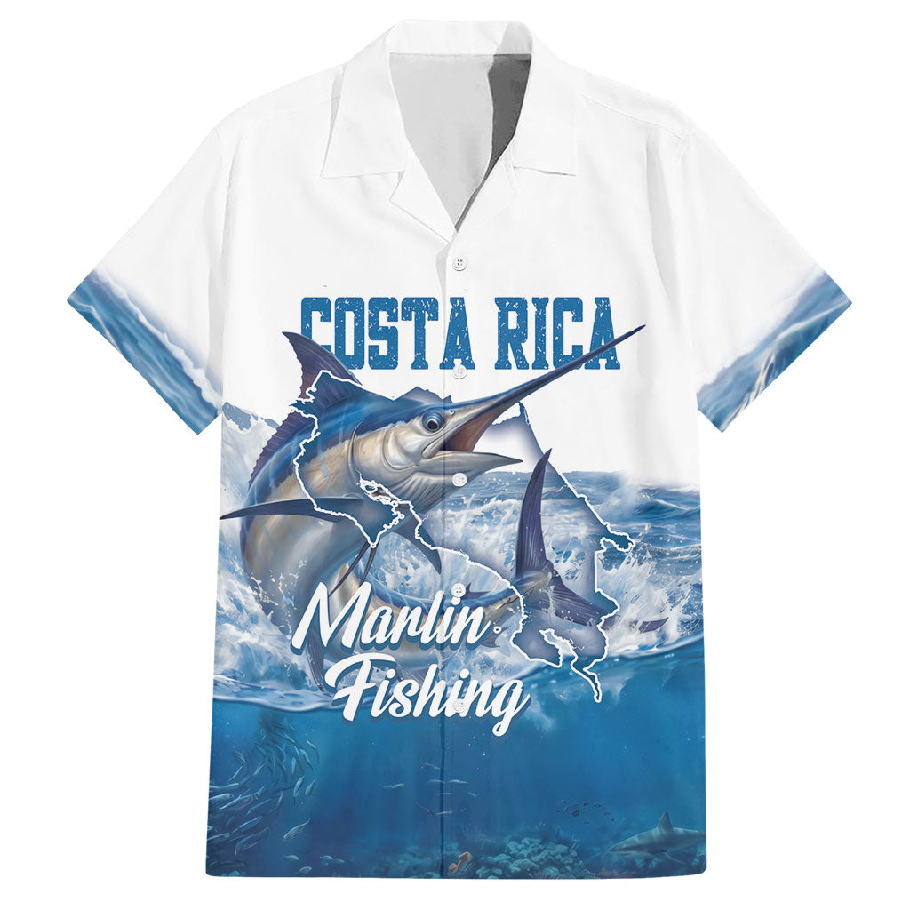 Blue Marlin Fishing Costa Rica Hawaiian Shirt Makaira Nigricans Deep Sea Fishing