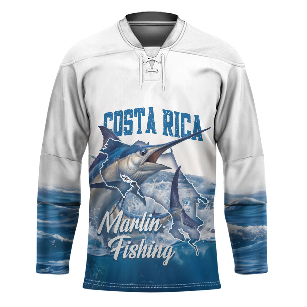 Blue Marlin Fishing Costa Rica Hockey Jersey Makaira Nigricans Deep Sea Fishing