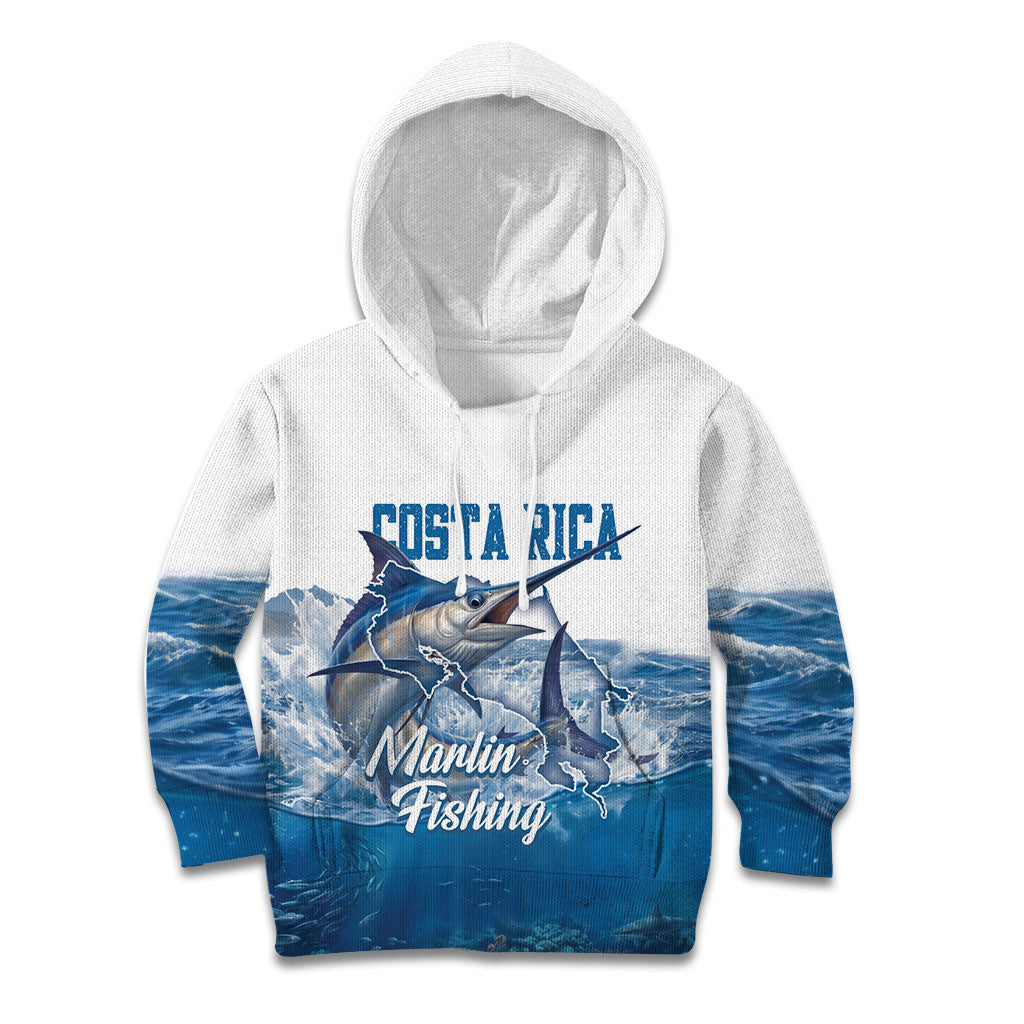 Blue Marlin Fishing Costa Rica Kid Hoodie Makaira Nigricans Deep Sea Fishing