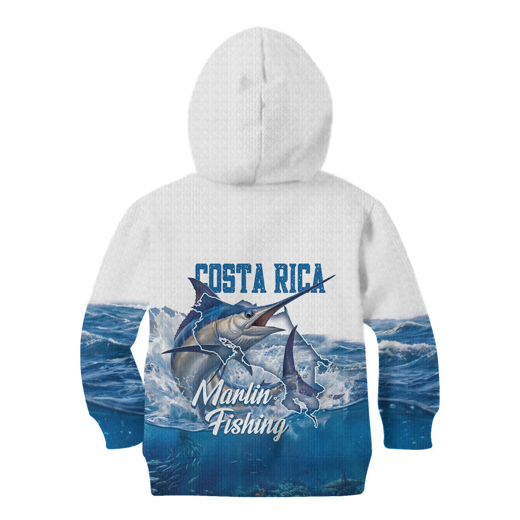 Blue Marlin Fishing Costa Rica Kid Hoodie Makaira Nigricans Deep Sea Fishing