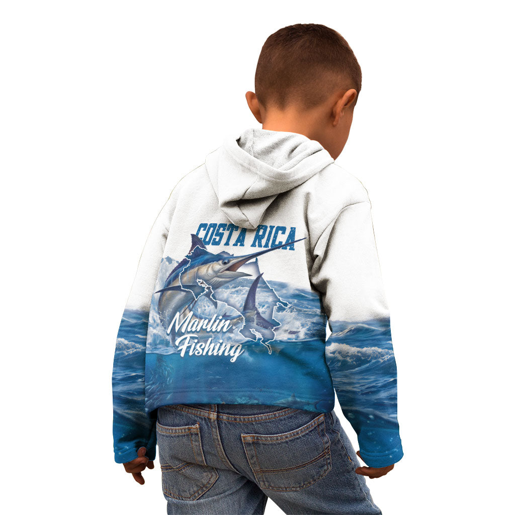 Blue Marlin Fishing Costa Rica Kid Hoodie Makaira Nigricans Deep Sea Fishing