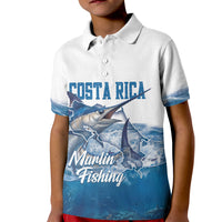 Blue Marlin Fishing Costa Rica Kid Polo Shirt Makaira Nigricans Deep Sea Fishing