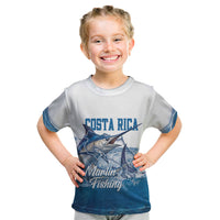 Blue Marlin Fishing Costa Rica Kid T Shirt Makaira Nigricans Deep Sea Fishing