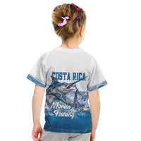Blue Marlin Fishing Costa Rica Kid T Shirt Makaira Nigricans Deep Sea Fishing