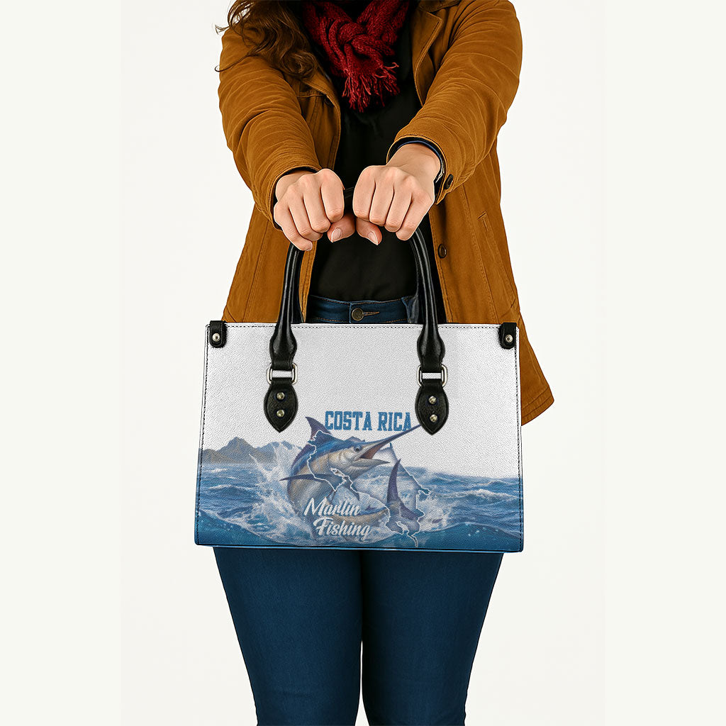 Blue Marlin Fishing Costa Rica Leather Bag Makaira Nigricans Deep Sea Fishing
