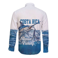 Blue Marlin Fishing Costa Rica Long Sleeve Button Shirt Makaira Nigricans Deep Sea Fishing