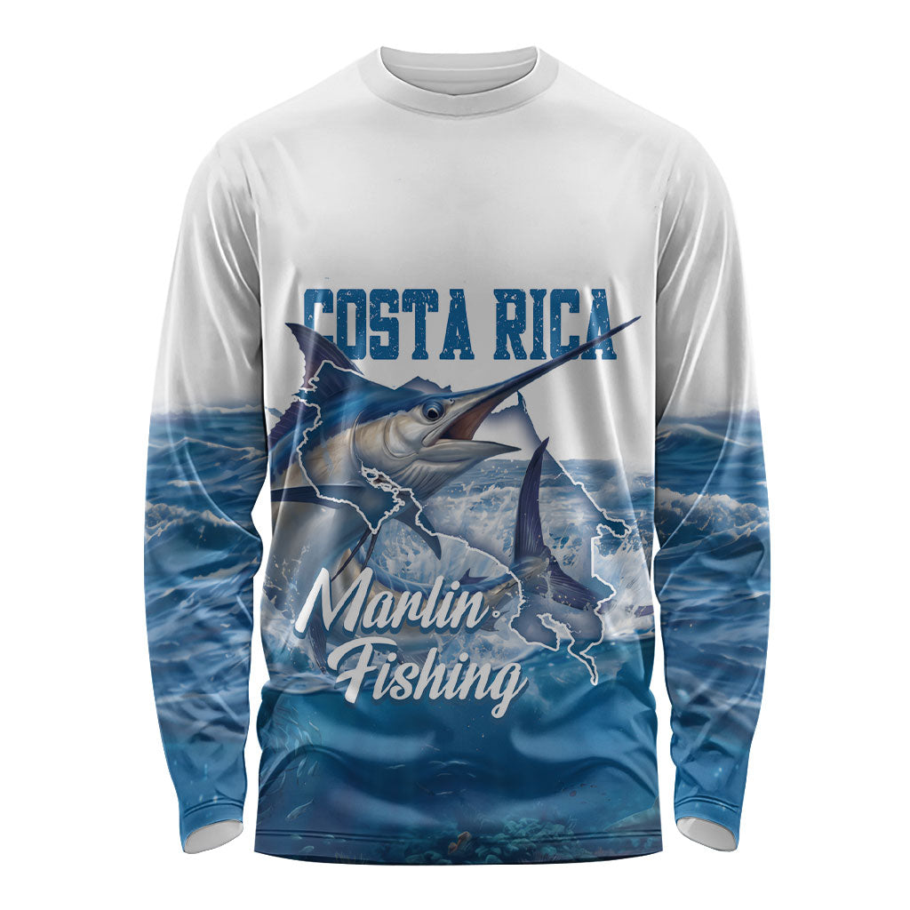 Blue Marlin Fishing Costa Rica Long Sleeve Shirt Makaira Nigricans Deep Sea Fishing