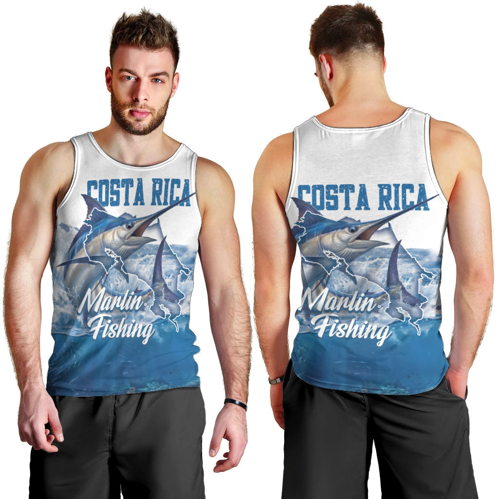 Blue Marlin Fishing Costa Rica Men Tank Top Makaira Nigricans Deep Sea Fishing