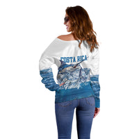 Blue Marlin Fishing Costa Rica Off Shoulder Sweater Makaira Nigricans Deep Sea Fishing