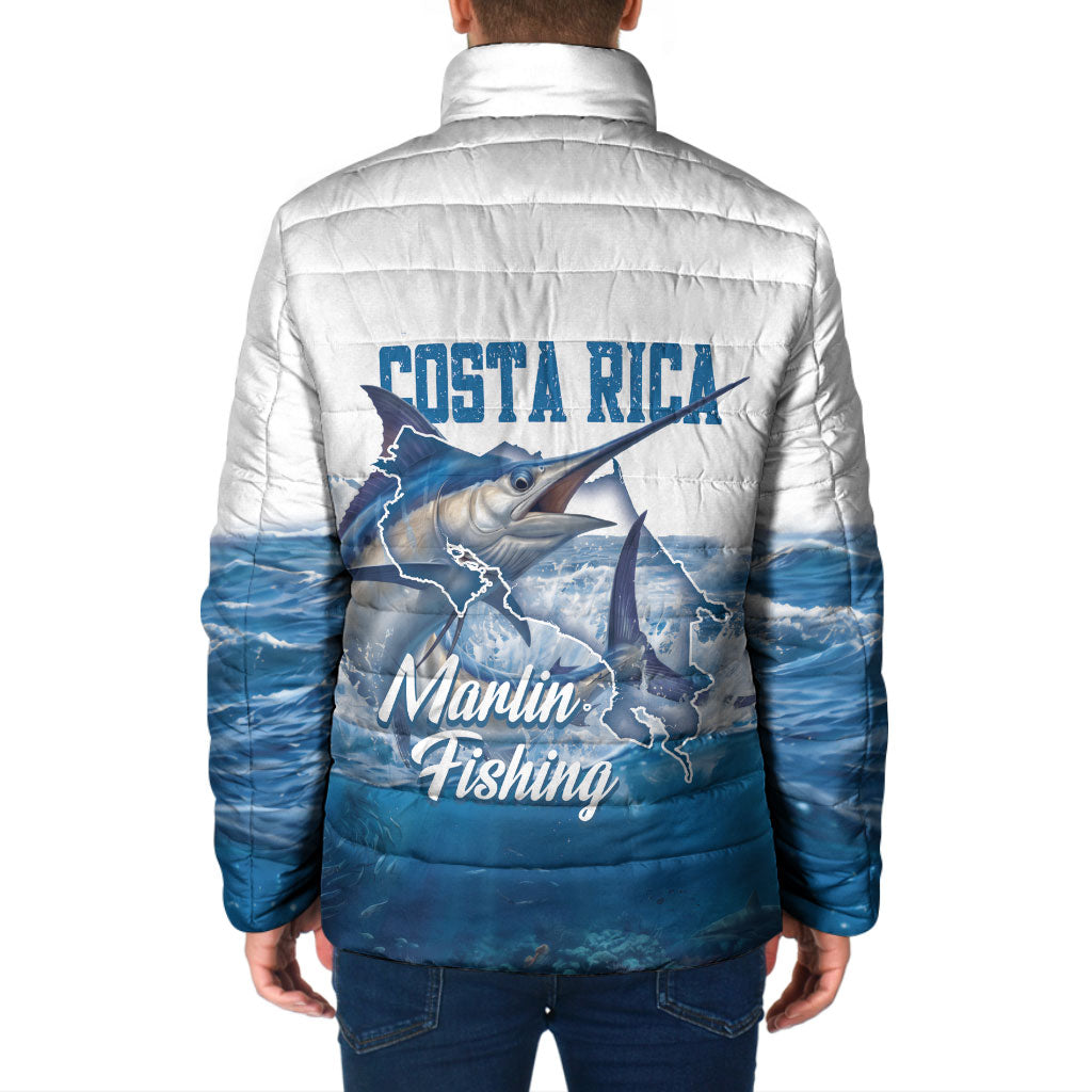 Blue Marlin Fishing Costa Rica Padded Jacket Makaira Nigricans Deep Sea Fishing