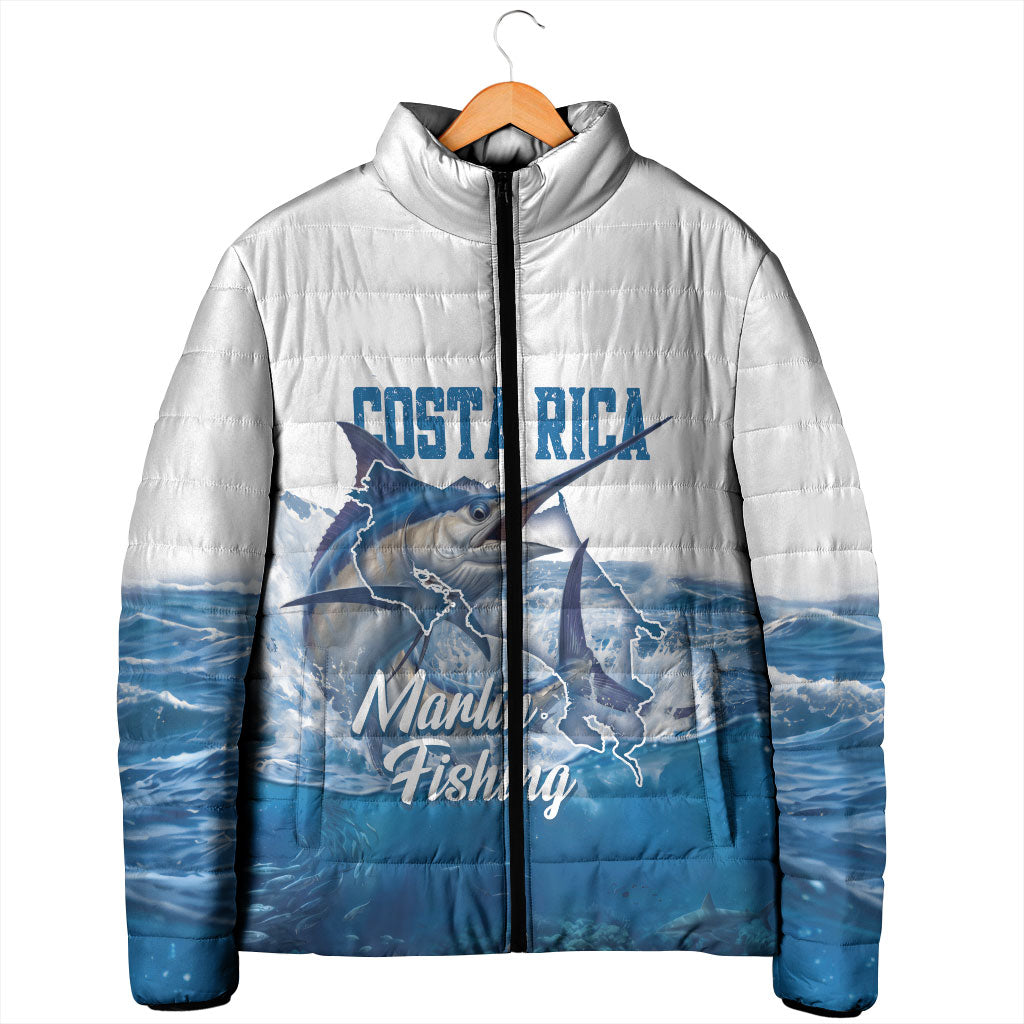 Blue Marlin Fishing Costa Rica Padded Jacket Makaira Nigricans Deep Sea Fishing