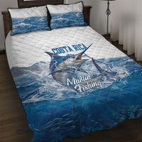 Blue Marlin Fishing Costa Rica Quilt Bed Set Makaira Nigricans Deep Sea Fishing