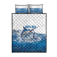 Blue Marlin Fishing Costa Rica Quilt Bed Set Makaira Nigricans Deep Sea Fishing