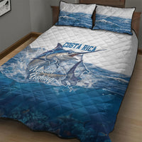 Blue Marlin Fishing Costa Rica Quilt Bed Set Makaira Nigricans Deep Sea Fishing
