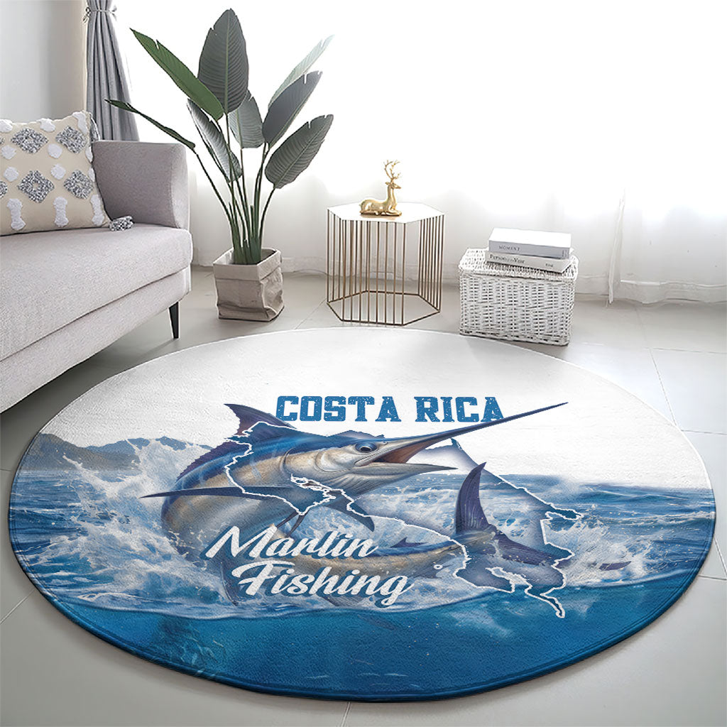 Blue Marlin Fishing Costa Rica Round Carpet Makaira Nigricans Deep Sea Fishing